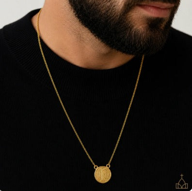 Escapulário Dourado Sacro São Bento™