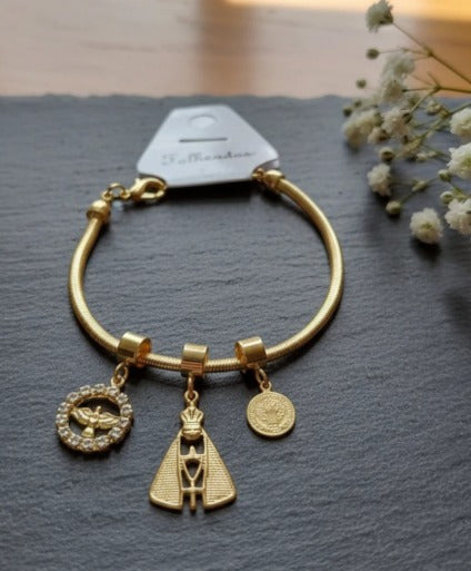 Pulseira Sagrada Nossa Senhora Aparecida e São Bento – Elegância e Devoção